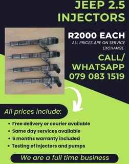 Jeep 2.5 Injectors For Sale With Warranty