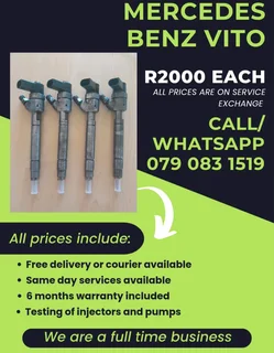 Mercedes Benz Vito Injectors For Sale With Warranty