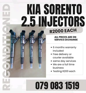 Kia Sorento 2.5 Injectors For Sale With Warranty