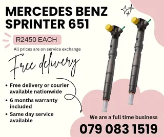 Mercedes Benz Sprinter 651 Injectors For Sale With Warranty Included