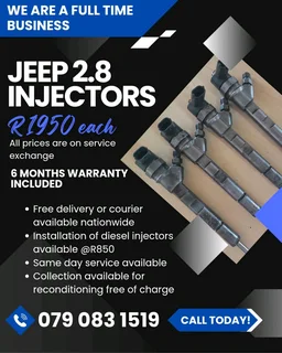 Jeep 2.8 Injectors For Sale With Warranty Included