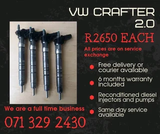 Vw Crafter 2.0 Injectors For Sale With Warranty