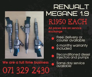 Renault Megane 1.9 Injectors For Sale With Warranty Included