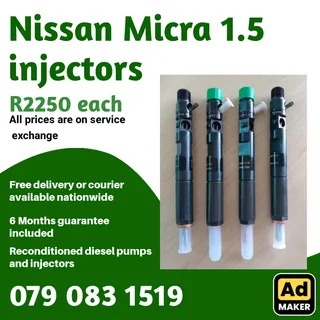 Nissan Micra 1.5 Injectors For Sale With Warranty Included