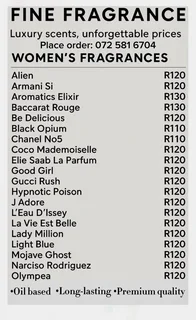 Fine Fragarance perfumes