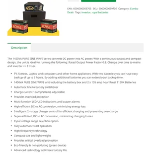 Inverter 1450VA Pure Sine Wave