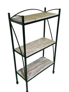 Handcrafted Steel & Wood 3 Tier Shelf  Modern Frame Design