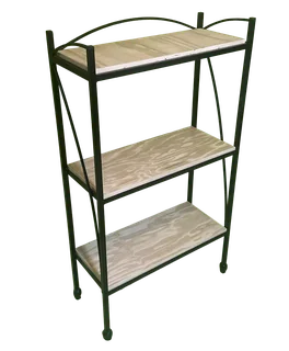 Handcrafted Steel &amp; Wood 3 Tier Shelf  Modern Frame Design