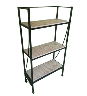 Handcrafted Steel &amp; Wood 3 Tier Shelf  Modern Frame Design