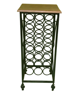 Handcrafted Steel Wine Rack With Solid African Rosewood To 22 Bottle  450×450×1020mm
