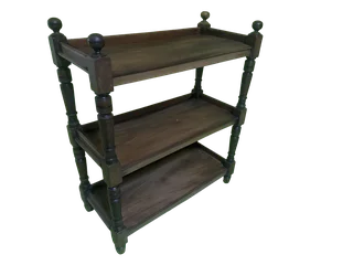 Solid Wood 3-Tier Display Shelf With Turned Legs  980×400×950mm