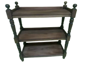 Solid Wood 3-Tier Display Shelf With Turned Legs  980×400×950mm