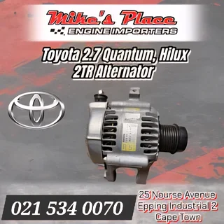 Toyota Quantum, Hilux 2TR Alternator for sale @ Mikes Place Engine Importers