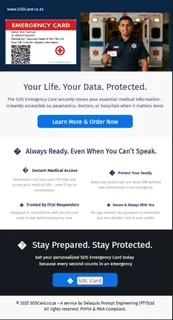 Emergency Card – Wallet-sized with Medical QR Code for First Responders
