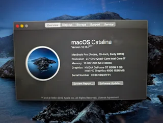 MacBook Pro 15&#34; Retina (Mid 2013) - Core i7, 16GB RAM, NVIDIA GPU