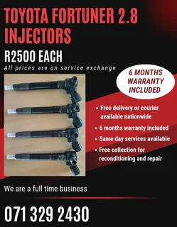Toyota Fortuner 2.8 Injectors For Sale With Warranty