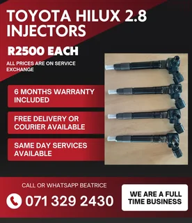 Toyota Hilux 2.8 Injectors For Sale With Warranty