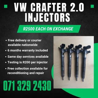 Vw Crafter 2.0 Diesel Injectors For Sale With Warranty