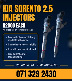 Kia Sorento 2.5 Diesel Injectors For Sale With Warranty