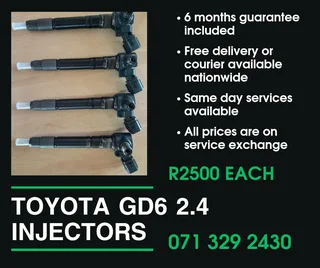 Toyota Gd6 2.4 Injectors For Sale With Warranty On