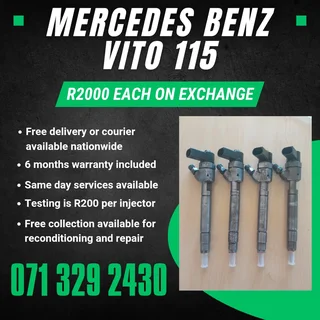 Mercedes Benz Vito 115 Injectors For Sale With Warranty On