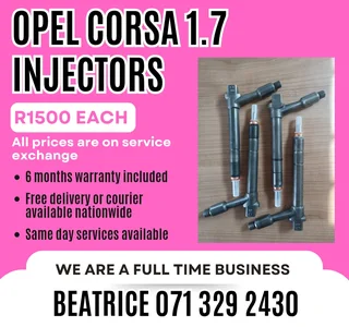 Opel Corsa 1.7 Injectors For Sale With Warranty