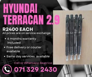 Hyundai Terracan 2.9 Injectors For Sale With Warranty