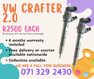 Vw Crafter 2.0 Diesel Injectors For Sale With Warranty