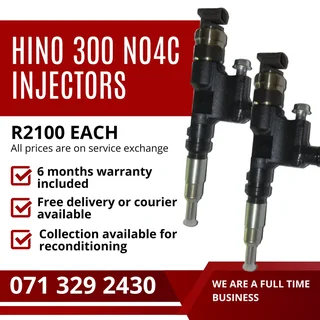 Hino 300 No4c Injectors For Sale With Warranty On