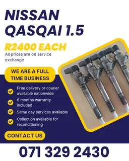 Nissan Qasqai 1.5 Diesel Injectors For Sale With Warranty