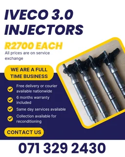 Iveco 3.0 Injectors For Sale With Warranty On