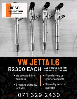Vw Jetta 1.6 Diesel Injectors For Sale With Warranty