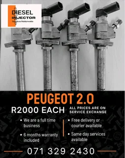 Peugeot 2.0 Diesel Injectors For Sale With Warranty