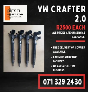 Vw Crafter 2.0 Diesel Injectors For Sale With Warranty