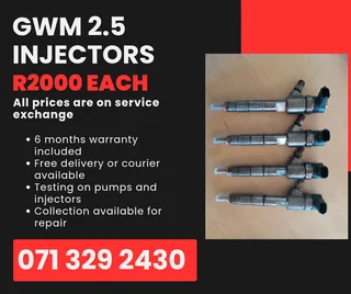 Gwm 2.5 Injectors For Sale With Warranty On