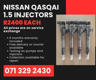 Nissan Qasqai 1.5 Diesel Injectors For Sale With Warranty