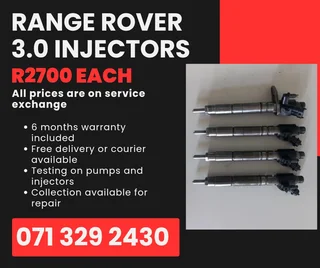 Range Rover 3.0 Injectors For Sale With Warranty On
