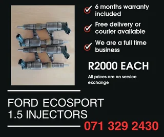 Ford Ecosport 1.5 Injectors For Sale With Warranty On