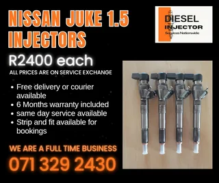 Nissan Juke 1.5 Injectors For Sale With Warranty Included