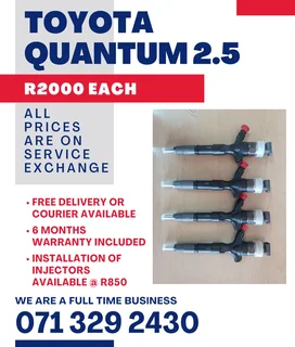 Toyota Quantum 2.5 Injectors For Sale With Warranty Included