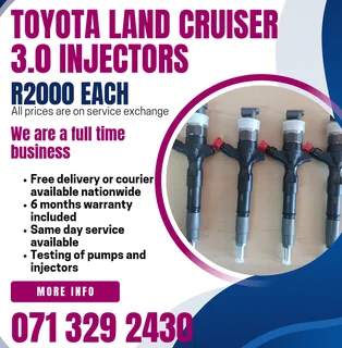 Toyota Land Cruiser 3.0 Injectors For Sale With Warranty