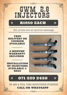 Gwm 2.8 Injectors For Sale With Warranty