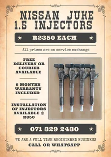 Nissan Juke 1.5 Injectors For Sale With Warranty