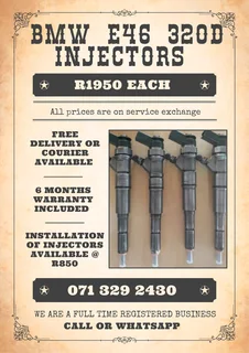Bmw E46 320d Injectors For Sale With Warranty