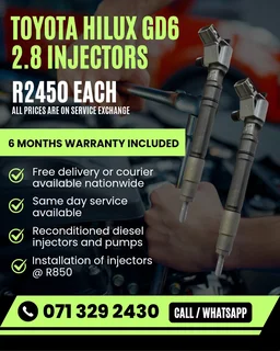 Toyota Hilux Gd6 2.8 Injectors For Sale With Warranty