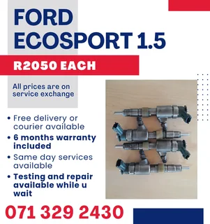 Ford Ecosport 1.5 Injectors For Sale With Warranty