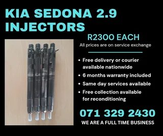 Kia Sedona 2.9 Injectors For Sale With Warranty