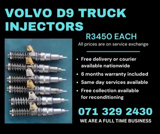 Volvo D9 Truck Injectors For Sale With Warranty