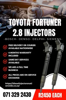 Toyota Fortuner 2.8 Injectors For Sale With Warranty