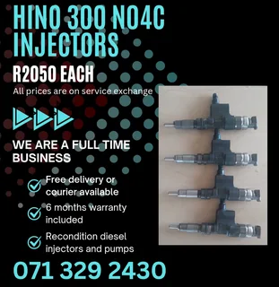 Hino 300 No4c Injectors For Sale With Warranty